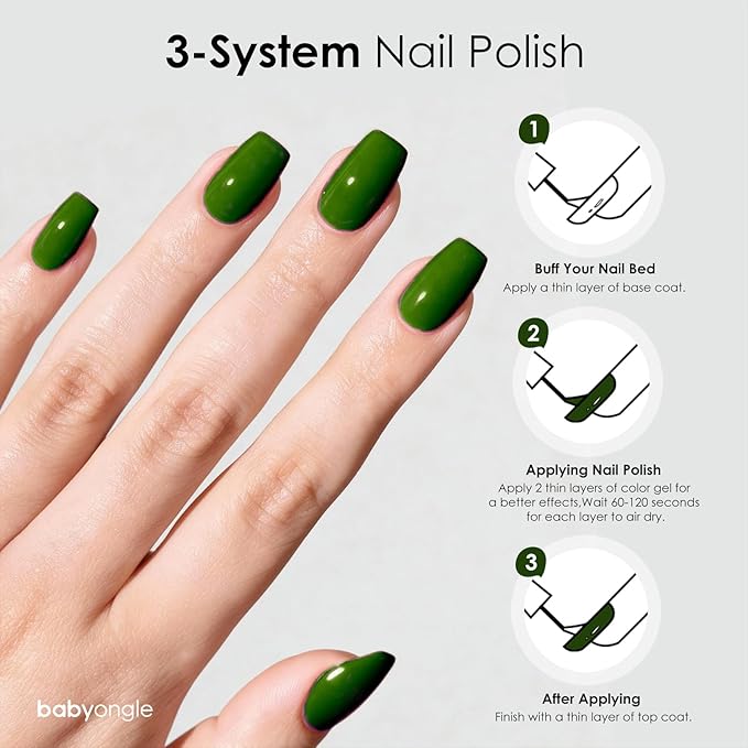 Nail Polish Avocado Green, 14 ML Quick Dry Nail Polish for Nail Art DIY Manicure at Home, Chip Resistant Nail Lacquer for Nail Art Varnish, Long Lasting, BOG111