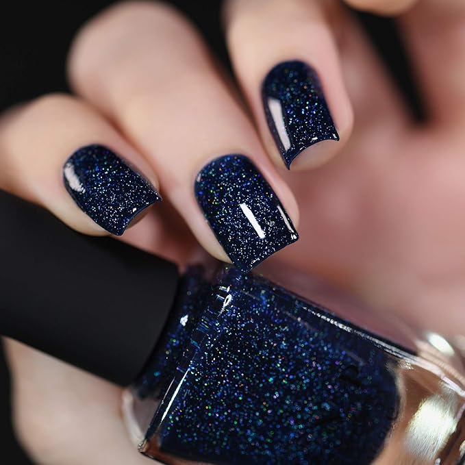 ILNP You Up? - Deep Navy Blue Holographic Nail Polish, 7-Free, Non-Toxic, Vegan, Cruelty Free, 12ml