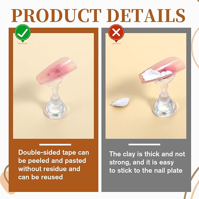 600 Pcs False Tip Double Sided Adhesive Tapes with Tweezers, Waterproof Breathable Double Sided Nail Glue Stickers for Nail Art Holder Pre-Cut Display Strips