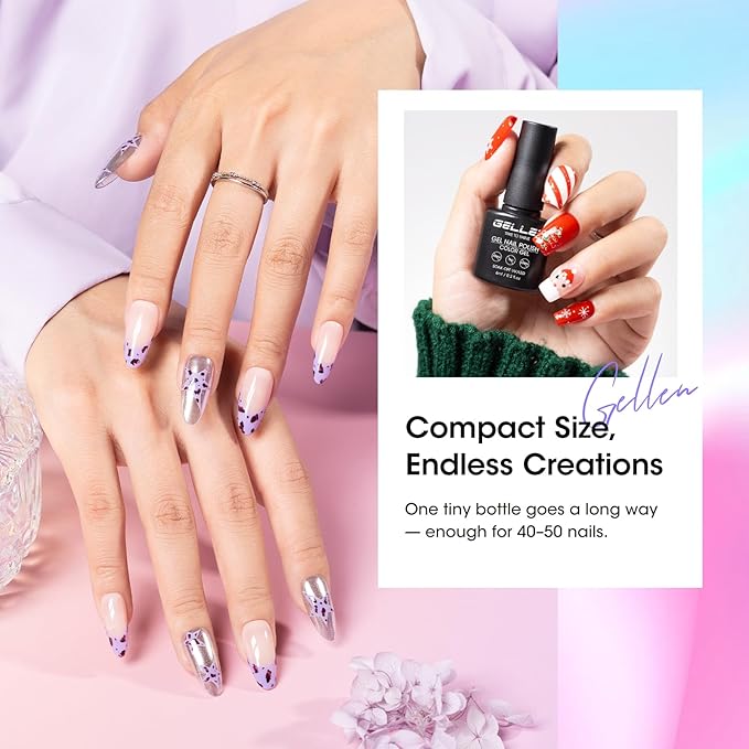 GELLEN 24pcs Gel Polish Set, 20 Colors UV Gel Nail Polish Red Blue Green Hema TMPTA TPO 3-free with Base Coat and Glossy Matte Cateye Top Coat, All Seasons NailGel for Christmas Gift Women Girls