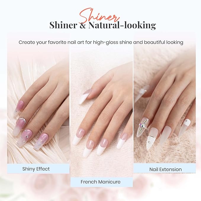 Beetles Nail Dip Powder Kit for Building An Apex, Clear Dipping Powder with 2 in 1 Base Top Coat Activator Dip System Nail Extension Nail Repair French Manicure Dip Manis Nail Art Kit for Nail Starter