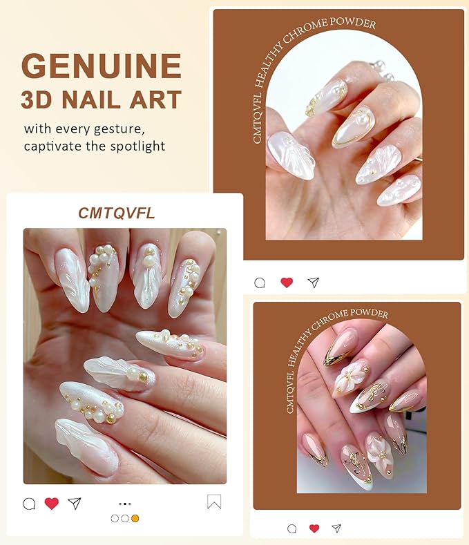 No.1 Metallic Gold Chrome Nail Powder Mirror Effect Kit with 20g 3D Gel Nail Art Sculpture Clear 100% Non-Toxic for Nails Extension, DIY at Home Salon, Gold Chrome Nail Art Supplies
