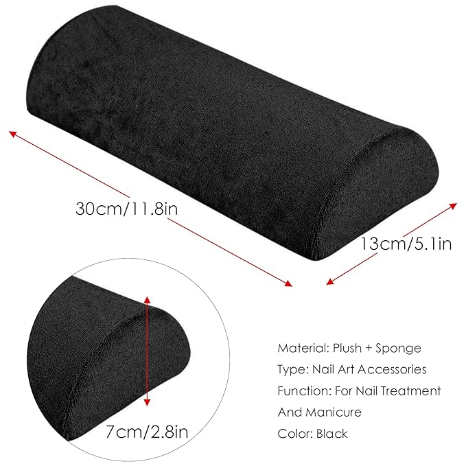 Watris Veiyi Soft Sponge Manicure Nail Hand Rest Cushion, Nail Art Table Holder Pad, Arm Rest Pillow for Ladies Girls Manicure, Detachable Washable Nail Salon Accessories Tools