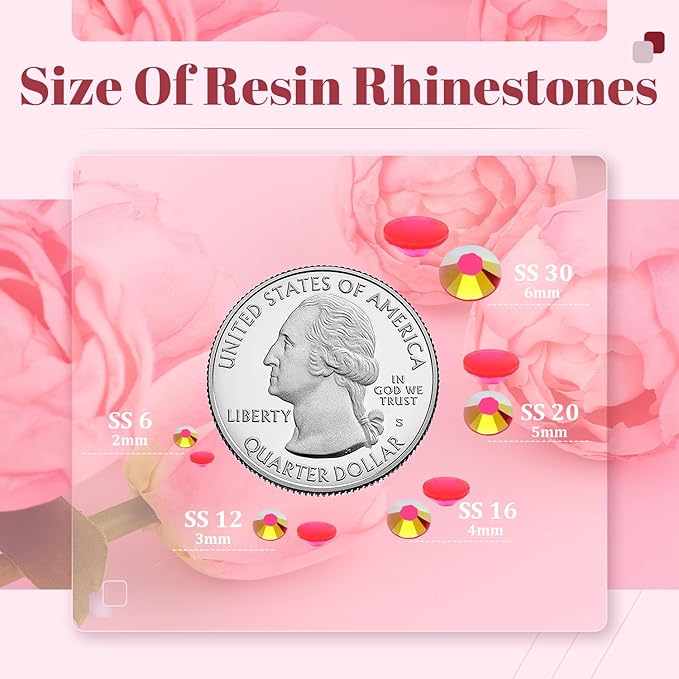 1500PCS 6mm Resin Jelly Rhinestones in Bulk (Red AB), Bedazzling Flatback Crystals Rhinestones for Crafting DIY Nail Decoration, Gems Diomand Charms for Tumbler Shoes Clothing Fabric