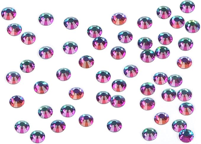 2880PCS Art Nail Rhinestones Non Hotfix Glue Fix Round Crystals Glass Flatback for DIY Jewelry Making with one Picking Pen (ss10 2880pcs, Green Volcanic)