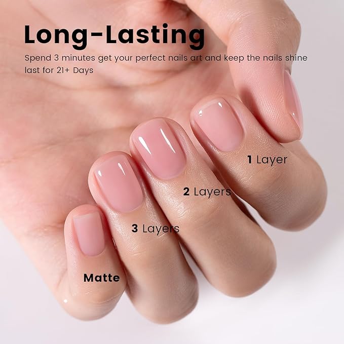 RARJSM Rubber Base Gel Nail Polish Tea Rose Pink Nude Skin Tone Rubber Base for Nails Natural Nude Color French Manicure Brush on Extend Gel Builder Soak Off Curing Requires 15ml Salon Home DIY