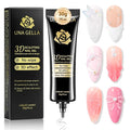 UNA GELLA 3D Gel Nail Art 30g, 4 in 1 No Wipe Clear 3D Sculpting Gel Polish Nail Glue for Nails Tips, Chrome Nails Powder, Nails Charms and Painting Christmas Art Designs Lamp Curing Required