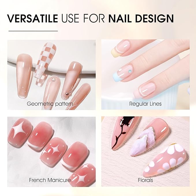 VENALISA Liner Gel Nail Polish 8ML 1 Pcs White Gel Polish For French Tip With Thin Brush Nail Art Swirls Nail Design Soak Off UV DIY at Home Manicure Salon