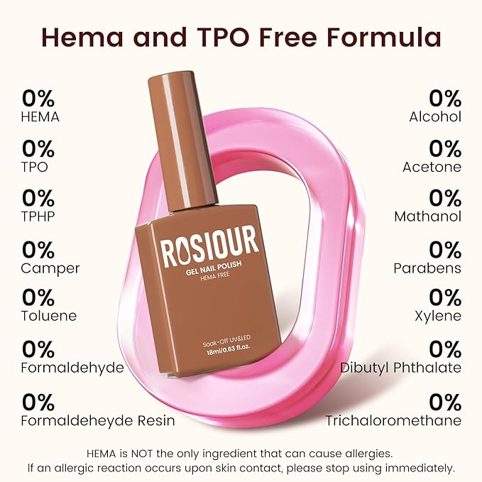 6PCS 18ml Fall Gel Nail Polish Set- Hema Free Nude Brown Soak off Gel Polish Set with Swatch Board - Beige Dark Tan Taupe Gel Colors Nail Art Manicure Salon DIY at Home for Women Girl