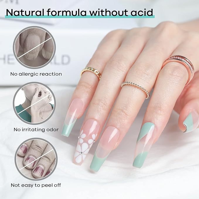 modelones 4 Pcs Nail Dehydrator and Primer, 15 ml Acid Free Natural Prep Dehydrate & Bond Primer Hema-Free Bonding for Nail Supplies
