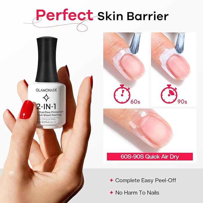 Polish Liquid Latex for Nails: 100% Solves Gel Overflow to Save Cleaning Time - Latex Nail Polish Barrier Peel off Protectors for Easy Practice Many Times, Perfect for Beginners