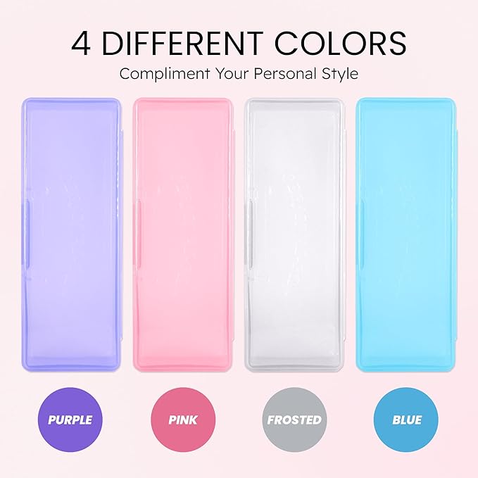 Beauticom Personal Box Storage Case for Professional Manicurist Nails Pedicure (Large Size) (40 Pieces, PINK)