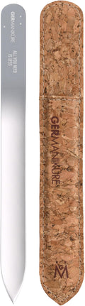 GERMANIKURE Glass Nail File in Cork Sleeve - All You Need is Less - Professional Crystal Nail File for Natural Nails - Ideal Manicure & Pedicure Tool for Smooth, Easy Shaping - Nail Care Gift