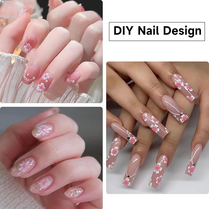Flower Nail Stickers Decals Spring Summer Floral Nail Art Sticker Design Self-Adhesive Nail Decorations
