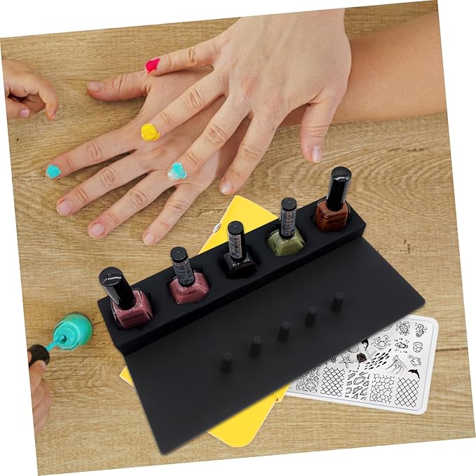 Nail Oil Bottle Cover Nail Polish Stand Finger Polish Holder Silicone Tools Holder Case Paint Organizer Rack Fixture Manicure