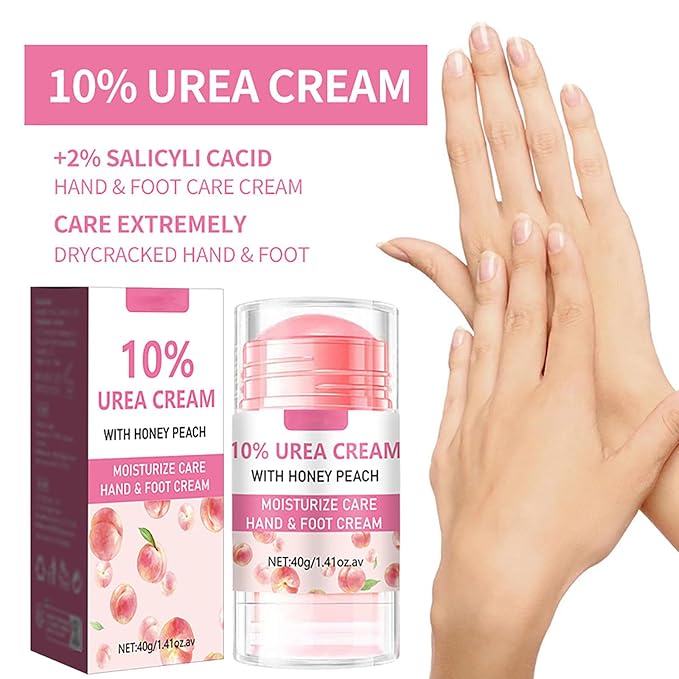 Hydrating and Anti-Cracking Foot Cream, Hand and Foot Stick Peach with Honey Hydrates and Repairs Dry Cracked Feet Moisturizer Balm for Smoothing and Soft Skin for Women and Men 1.41Oz