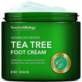 New York Biology Tea Tree Oil Foot Cream for Dry Cracked Feet, Athletes Foot, Nail Fungus, Jock Itch, Ringworm, Cracked Heels and Itchy Skin - Foot Cream - 8 oz