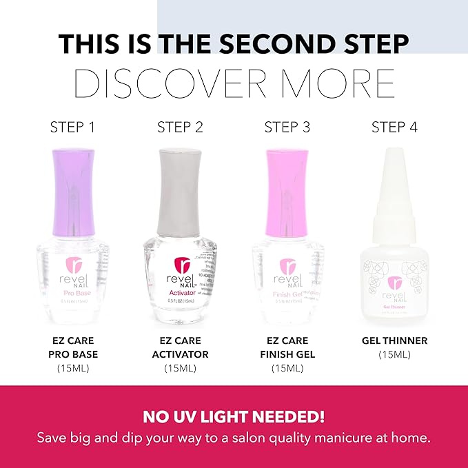 Revel Nail Dip Powder Activator - Activating Liquid for Dip Color, Step 2 for Long-Lasting, Chip & Crack Resistant Manicure, No UV Lamp, DIY for Strong Healthy Nails, 0.5 oz