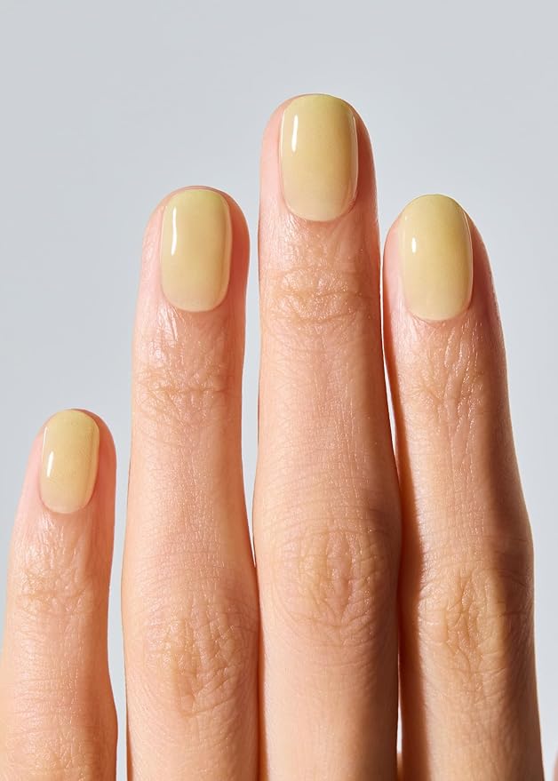 ohora Semi Cured Gel Nail Strips (N Honey Veil) - Works with Any Lamps, Salon-Quality, Long Lasting, Easy to Apply & Remove - Includes 2 Prep Pads, Nail File & Wooden Stick