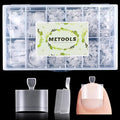 Square Toe Nail Tips - Half Cover for Wide Short Nail Beds, Matte Pre-shaped Fake Toenails Gel Press on Nails Extensions Home DIY Nail Salon, 12Sizes 360PCS