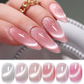 Double Rhythm 6 Colors Cat Eye Gel Polish Set Shimmer Glitter with Magnet Holographic Reflective Magnetic UV Nail Art Kit (6-Kit 14)