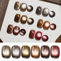 Born Pretty Magnetic Gel Nail Polish Water Light Cat Magnetic Eye Gel Brown SaU Vage Jelly Glass Crystal Magnetic Gel Polish Glitter Shimmer Auroras Magnetic Gel Nail Art Manicure Kit 6PCS