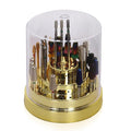 PANA Round Cake Tier Nail Drill Bit Holder Display Organizer Case - Dustproof Carbide Bit Storage Container Box For Manicure Tools Nail Salon - 48 Holes Gold (Drill Bits Not Included)