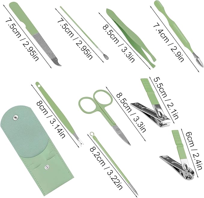 Manicure Set Bulk, Nail Clippers Kit Stainless Steel Fingernail Clippers Set, Sturdy Nail Tip Cutter Trimmers Professional Grooming Toenail Clippers Personal Pedicure Kits Gift (20 Pack 9 in 1)