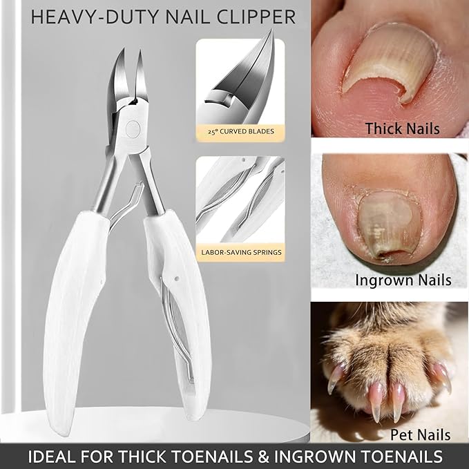 Ingrown Toenail Clipper Pedicure Tools for Feet Thick Nails Toenail Removal Kit Callus Pedicure Knife Nail Cutter Toenail Clippers for Thick Toenails for Seniors