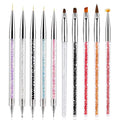 SILPECWEE 10pcs Nail Art Brush Set - Dotting Tools, Liner, Ombre, Clean Up, Design & Acrylic Manicure Brushes for Nail Art & Painting Kit