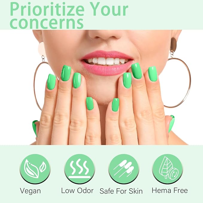 15ml Mint Green Gel Nail Polish, Teal Gel Polish, Turquoise Color Same Color Same Bottle, High Gloss U V Soak Off Nail, DIY Sparkle Manicure Salon