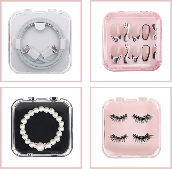 20pcs Press On Nail Packaging Box Press on Nail Storage Box for Press Ons with 60 Pcs Adhesive Double Sided Tape for Fake Nail Storage Case Nail Display Nail Salon Supplies Nail Art Nail Business