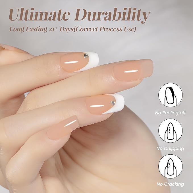 YTD Likomey Nude Gel Nail Polish,15ml Sheer Pink Translucent Neutral Jelly Salon Home DIY Nails Art Manicure UV Nail Gel Varnish,LS446
