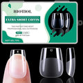 Extra Short Coffin Nail Tips, 360Pcs Soft Gel Full Cover Nails for Soak off Nail Extensions, Half Matte Clear False Gel Nail Tips for Nail Salons and DIY Art, 15 Sizes