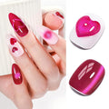 Cat Eye Gel Polish - Holographic Jelly Hot Pink Magnetic Nail Polish With Magnet, Red Color Translucent UV Gel Crystal Manicure Salon DIY for Valentine's Day at Home, 12ml