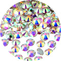 NCB Nancybeads 2000pcs Flatback Round Glass Nail Art Rhinestones Crystal for DIY Making Accessories Shoes, Clothes, Face Art, Bags, Manicure (Crystal AB, SS12 2000pcs)