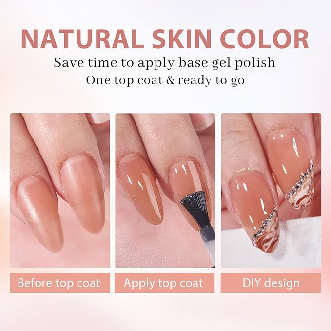 BTArtbox Press On Nails Medium - Soft Gel Nail Tips Almond XCOATTIPS Natural with Base Color, Stronger Adhesion, Pre-shaped Ultra Fit Fake Nails for Short Nail Extensions