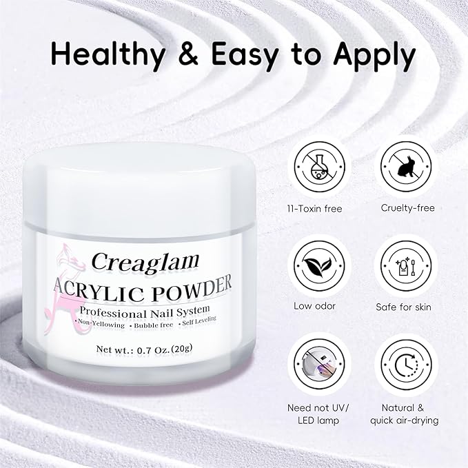 Acrylic Powder Set for Nail Extensions - 10 Colors 20g Each, Professional 3D Nail Art Carving Powder, Acrylic Nail Powder No Lamp Needed, Bubble Free, Long Lasting, Salon Quality DIY Manicure Kit