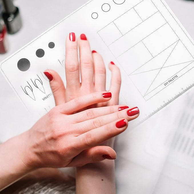 Uonlytech Acrylic Nail Training Mat Silicone Trainer Sheet for Application Practice As Shown