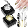 SAVILAND Metallic Gel Nail Polish Set: Silver & Gold Chrome Gel Polish 3D Metal Painting Gels Mirror Nail Polish Soak Off UV LED Chrome 3D Effect Nail Glue Gels for Salon Manicure Home DIY