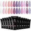 Beetles Nail Extension Gel Set Blackberry Glaze 12 Colors Poly Nail Gel Kit Beginners DIY Home Salon Gift for Women UV & LED Cured