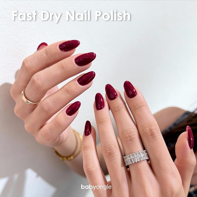 Nail Polish Burgundy Red, 14 ML Quick Dry Nail Polish for Nail Art DIY Manicure at Home, Chip Resistant Nail Lacquer for Nail Art Varnish, Long Lasting, BOG113