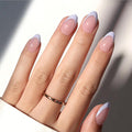 Beetles Blue French Tips Press On Nails, Pastel Spring Press On Nails Short Almond 160 Pcs, Blue Fake Nail Tips Soft Nail Gel False Nails Art DIY For Women