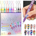12 Colors Nail Art Pens & Acrylic Markers Set, 0.5mm Ultra-Fine Tip for Micro-Detailing, Water-Based Quick Dry DIY Manicure Tools, Easter Basket Stuffers & Spring Gifts for Girls Women (12pcs)