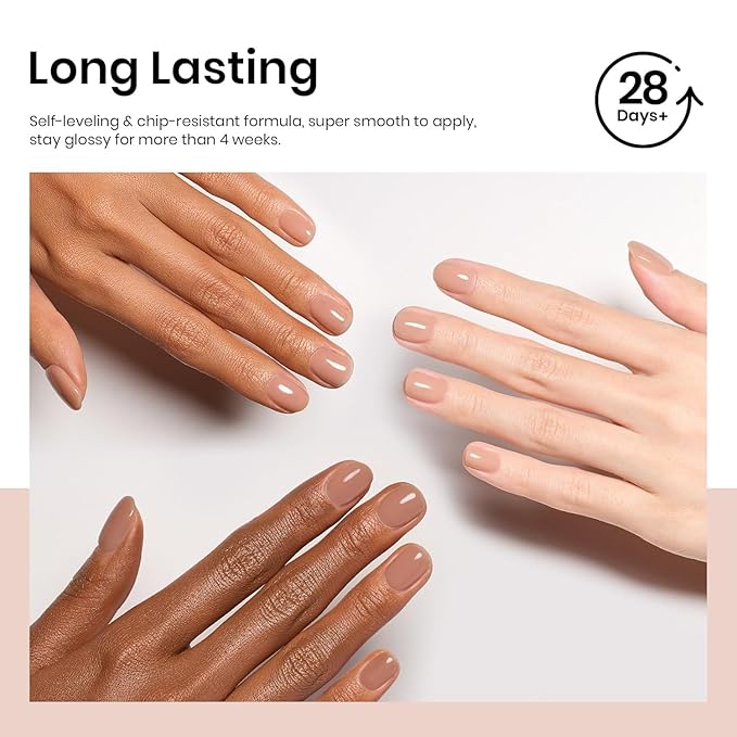 Beetles Nude Gel Nail Polish - 15ml Neutral Brown Base Color Fall Gel Polish Nail Concealer Mocha Sheer Translucent Effect Soak Off UV LED French Nail Art Manicure Gift for Women