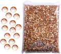 Hisenlee 14400PCS Rhinestone SS3-SS20 Crystal Gems 9 Sizes Wholesale Nail Art Rhinestone Flatback Round Glass Diamond for Crafts (SS3, Golden Champagne)