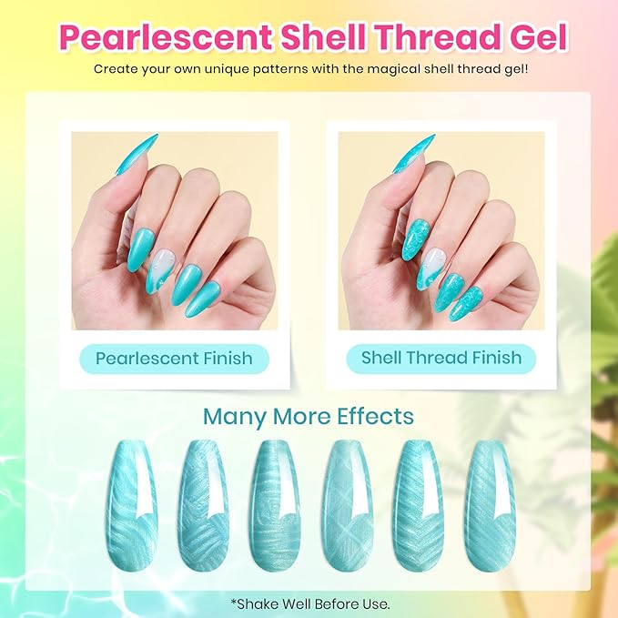 Beetles Gel Nail Polish Set - 20 Colors Gel Polish Pink Blue Green Yellow Pearl Color Gel with Base Glossy & Matte Top Coat Uv DIY Salon Manicure Kit Beach Bash Valentines Nails Gift for Women