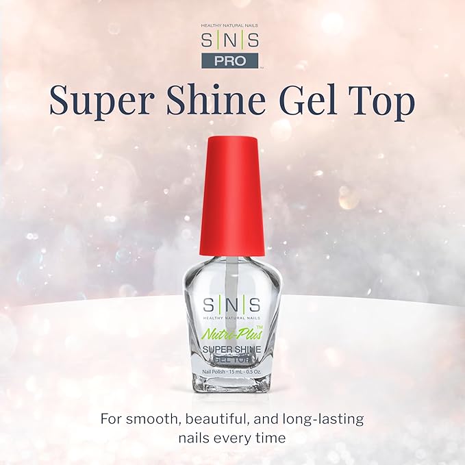 SNS Gel Top Coat Nail Polish for Nail Dip Powder, Gel Top - Long-Lasting & Fast-Drying Nail Strengthener Top Coat for Quality Colors & Brilliant Shine - Low-Odor & No UV Lamp Required, 0.5 Fl Oz
