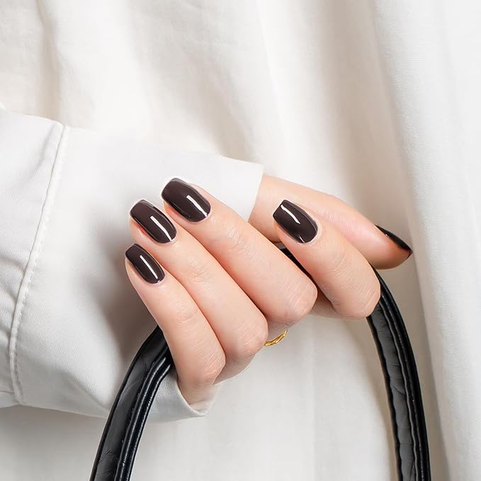 MEGIOR Dark Brown Gel Nail Polish 0.5 Fl Oz Brown Soak Off UV LED Lamp Light Cure Gel Polish Kit for Salon and Nail Art Starter Manicure DIY at Home