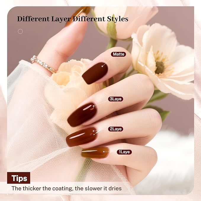 16.5ml Jelly Sheer Amber Nail Polish Large Volume Quick Dry Nail Polish, Long Lasting Shine, Fingernail Toenail Nail Art DIY Home Travel Nail Art Gift